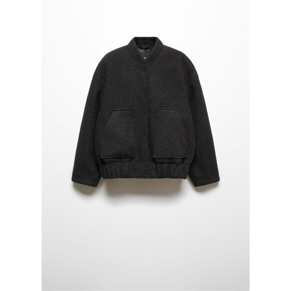 MANGO Black Oversized Bomber Jacket Size S - Picture 5 of 5